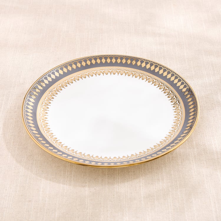 Buy Midas Grisa Bone China Printed Dinner Plate - 26cm from Home