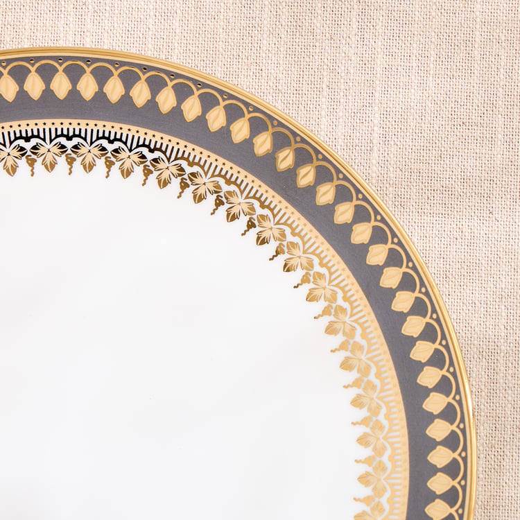 Buy Midas Grisa Bone China Printed Dinner Plate - 26cm from Home