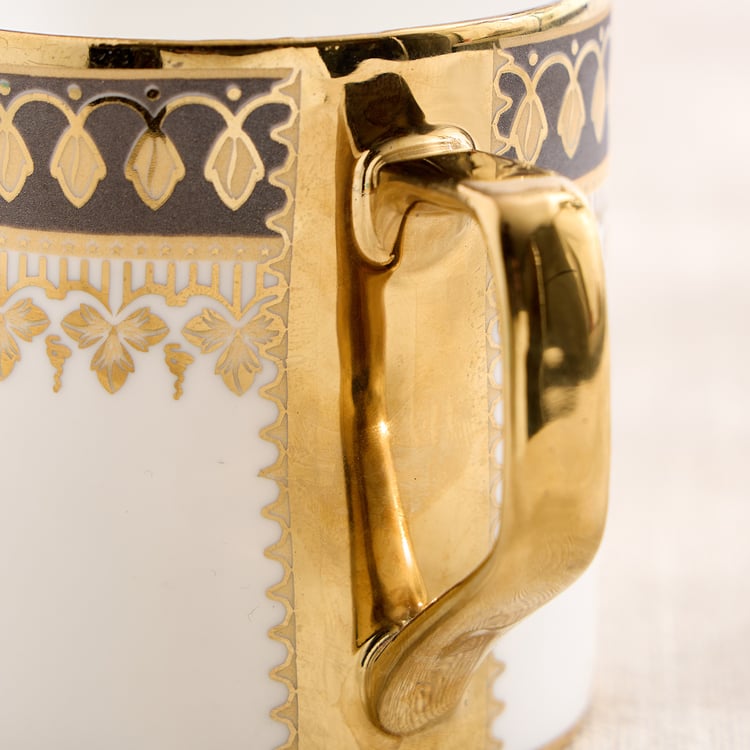 Midas Grisa Bone China Printed Coffee Mug - 220ml