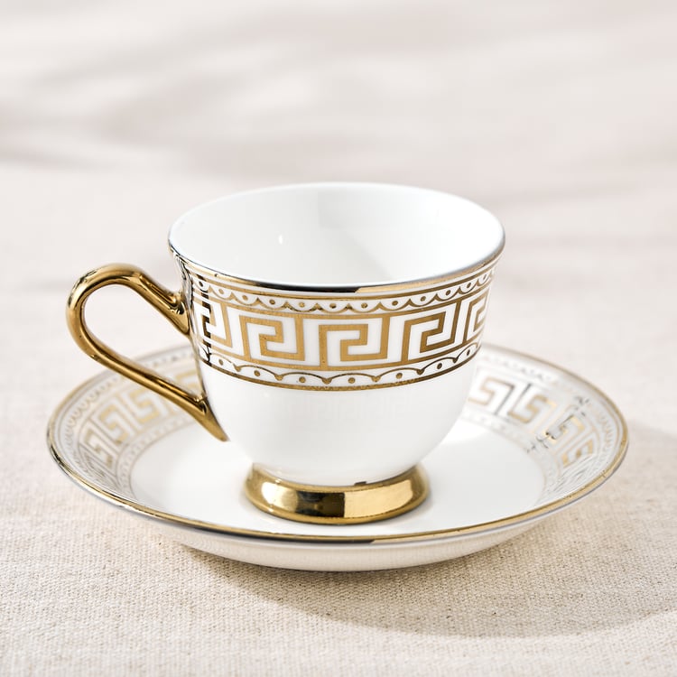 Midas Kasan Bone China Printed Cup and Saucer - 150ml