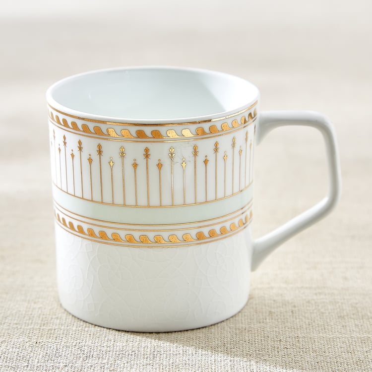 India Inspired Elephant Bone China Printed Coffee Mug - 230ml