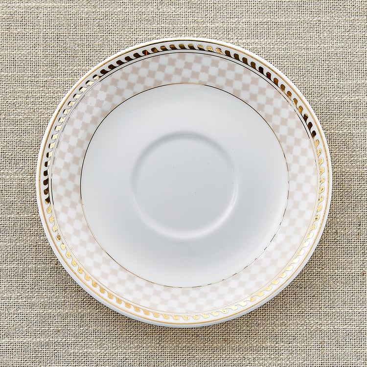 India Inspired Lotus Bone China Printed Cup and Saucer - 150ml