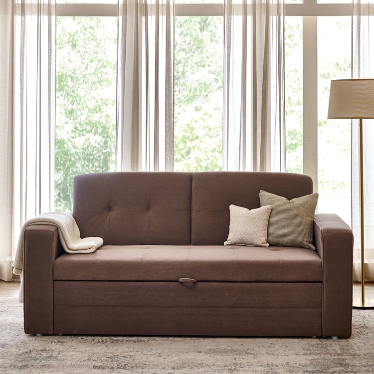 Helios Comet NXT Fabric 2-Seater Sofa Bed - Brown