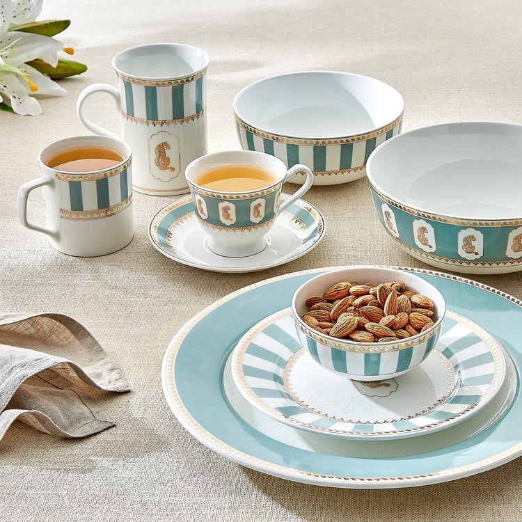 India Inspired Tiger Bone China Printed Cup and Saucer - 150ml
