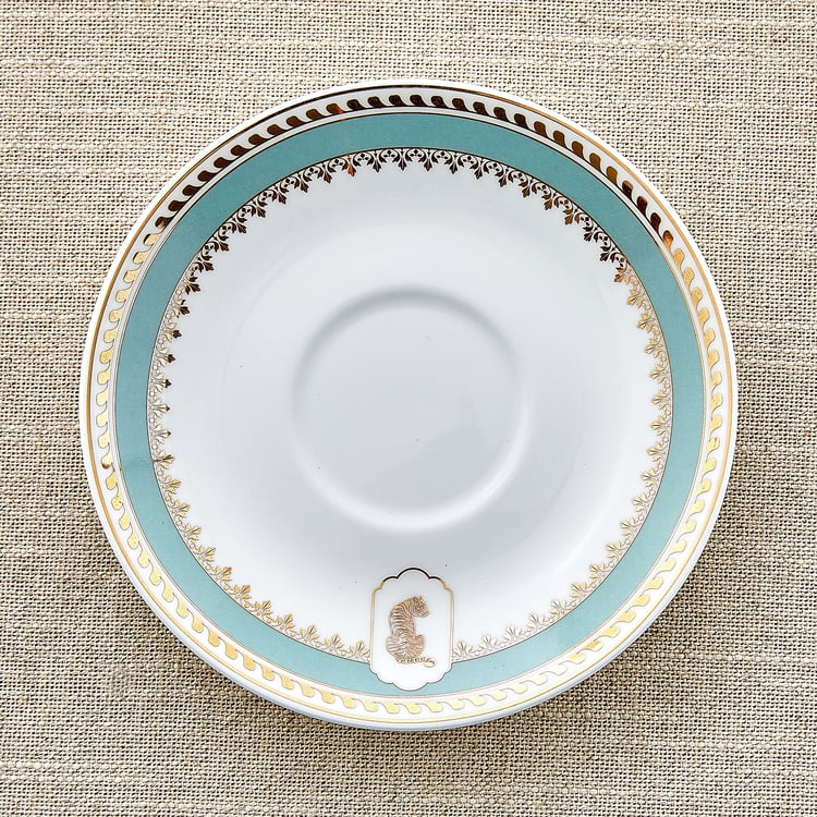 India Inspired Tiger Bone China Printed Cup and Saucer - 150ml