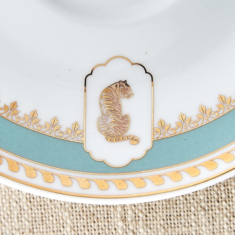 India Inspired Tiger Bone China Printed Cup and Saucer - 150ml
