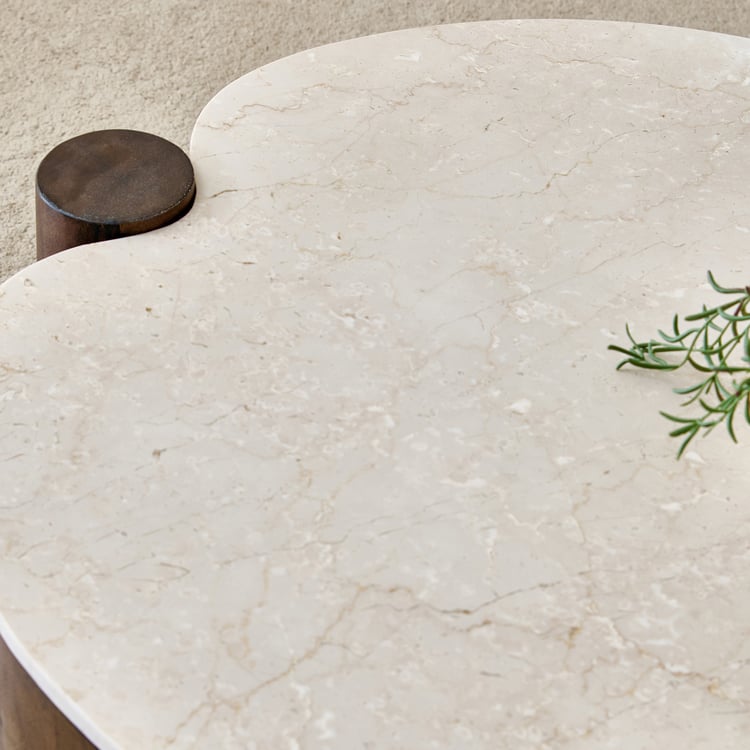 Alexa Marble Top Coffee Table - Walnut