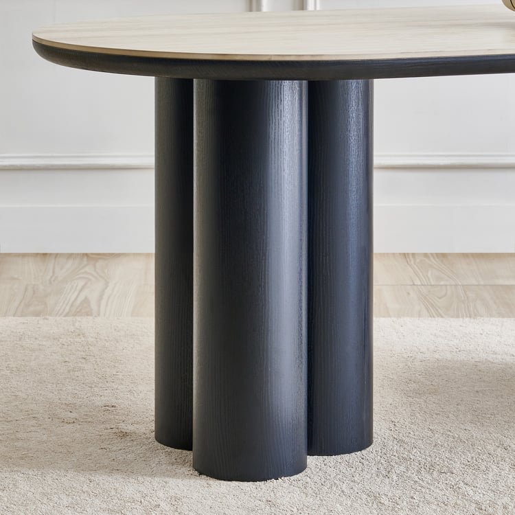 Saga Ceramic Top 6-Seater Dining Table - Brown