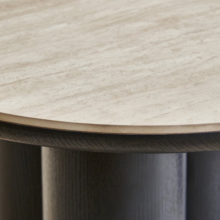 Saga Ceramic Top 6-Seater Dining Table - Brown