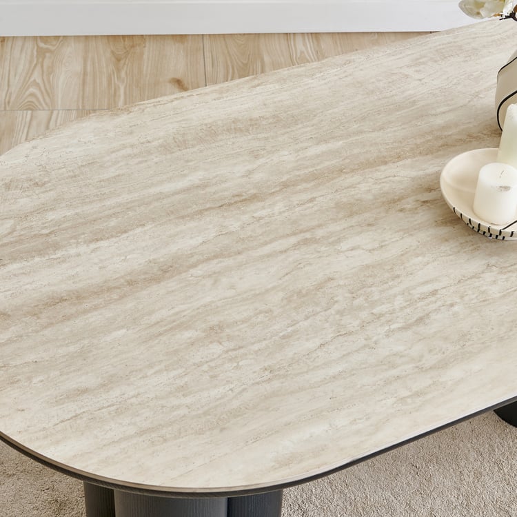 Saga Ceramic Top 6-Seater Dining Table - Brown