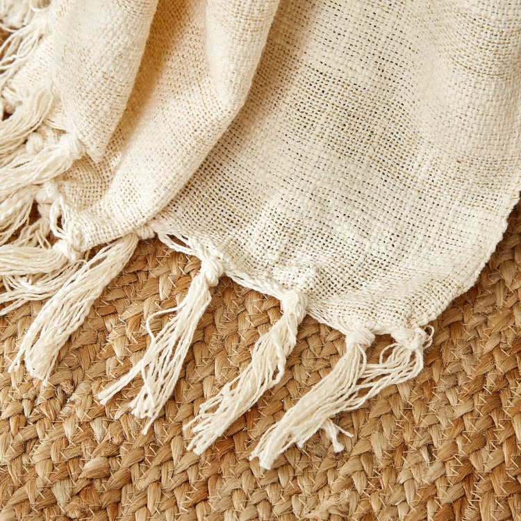 Glimmer Luxe Calico Carni Loom Cotton Lurex Embroidered Single Throw