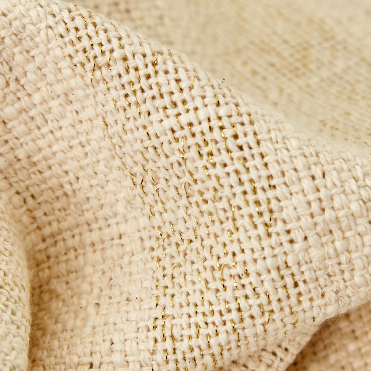 Glimmer Luxe Calico Carni Loom Cotton Lurex Embroidered Single Throw