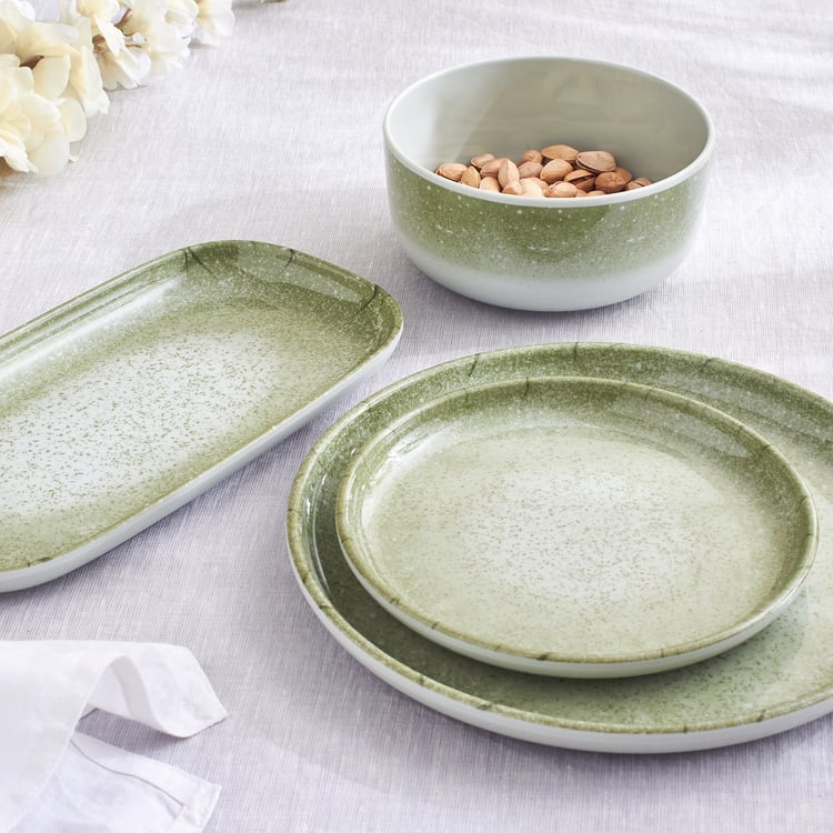 Meadows Reactive Moss Tile Melamine Serving Platter - 28x14cm