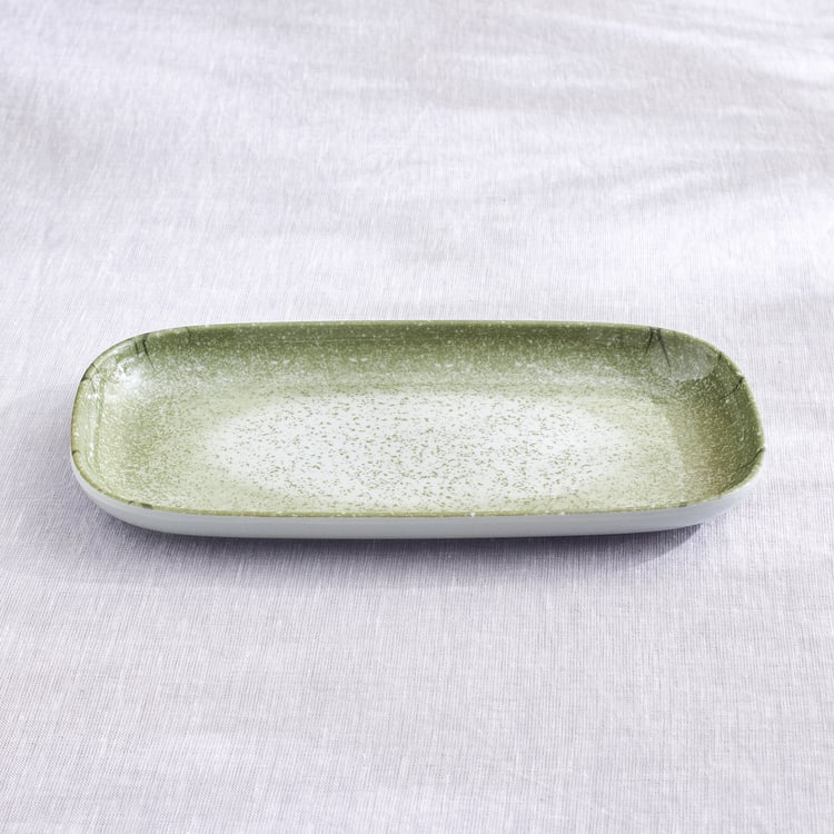 Meadows Reactive Moss Tile Melamine Serving Platter - 28x14cm