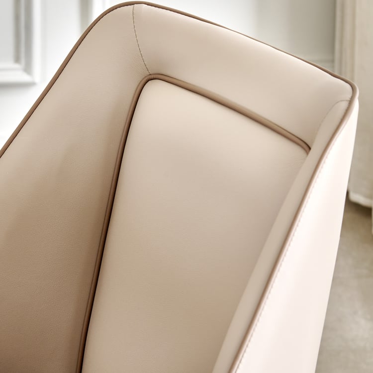 Marcello NXT Set of 2 Faux Leather Dining Chairs - Beige