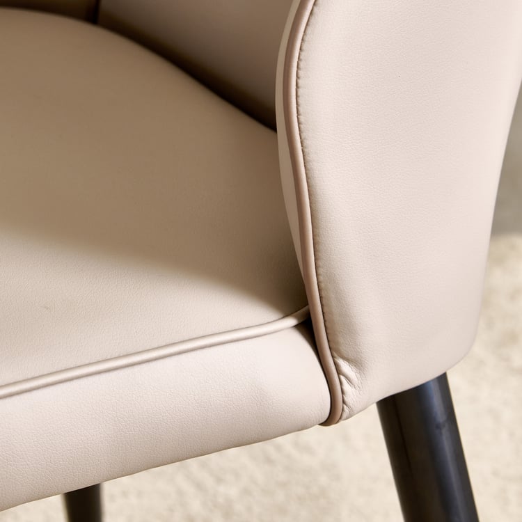 Marcello NXT Set of 2 Faux Leather Dining Chairs - Beige