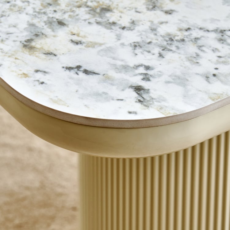 Orion Sintered Stone Top 6-Seater Dining Table - Gold