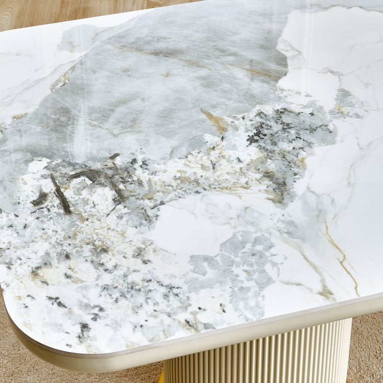 Orion Sintered Stone Top 6-Seater Dining Table - Gold