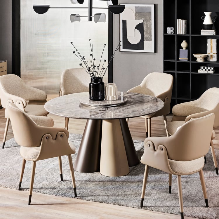 Clair De Lune Set of 2 Fabric Dining Chairs - Beige