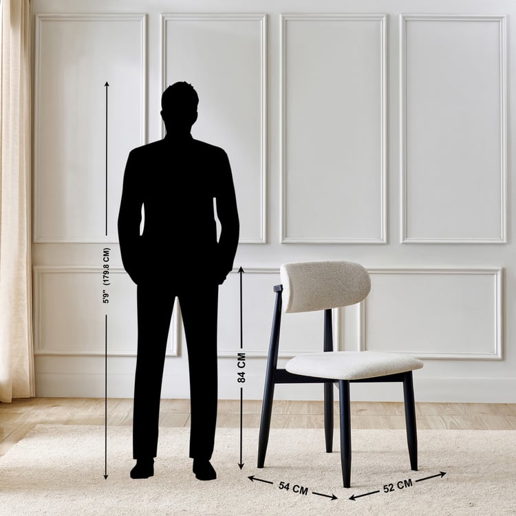 Saga Set of 2 Fabric Dining Chairs - Off White