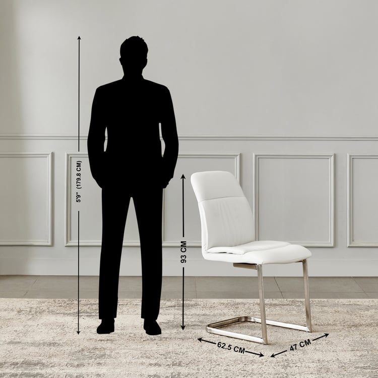 Sophia NXT Set of 2 Faux Leather Dining Chairs - White