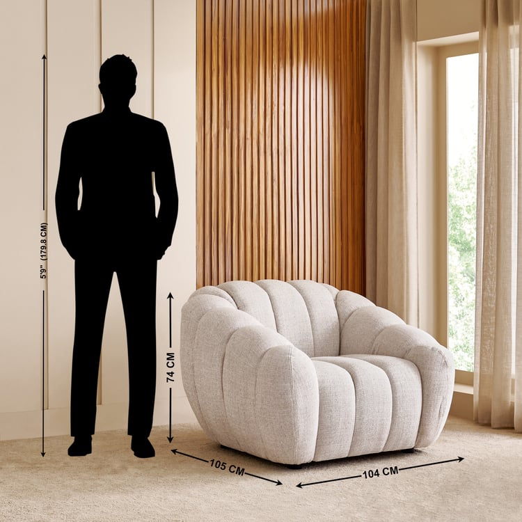 Alchemy Fabric 1-Seater Sofa - Ivory