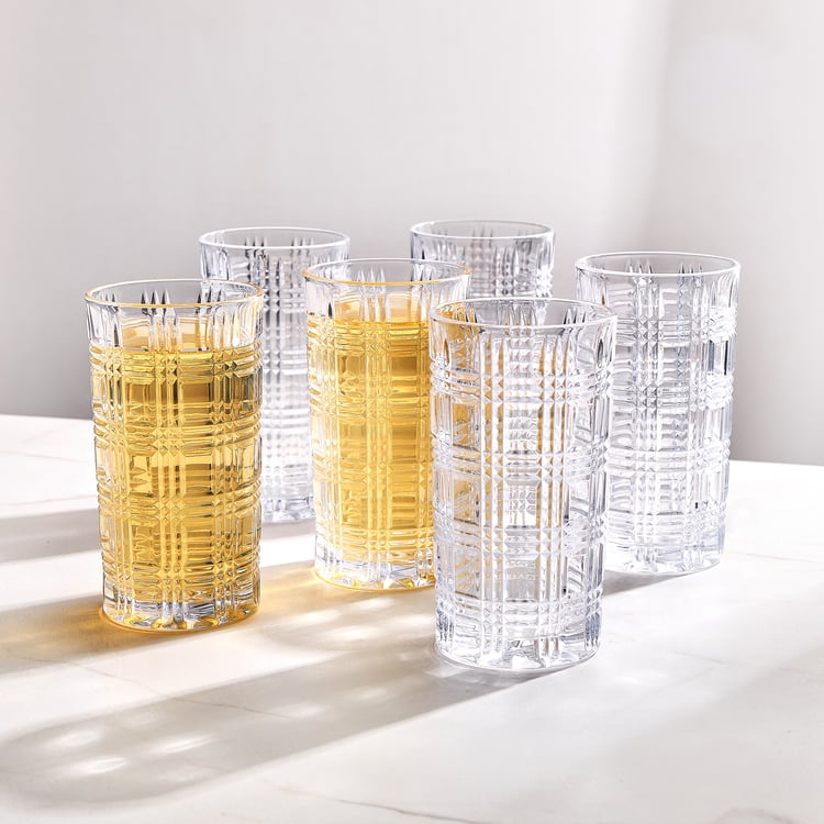 Mizu Plaid Set of 6 Drink Glasses - 410ml