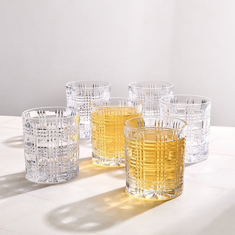 Mizu Set of 6 Plaid Whiskey Glasses - 350ml