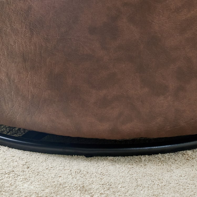 Noa Faux Leather Rotating Accent Chair - Brown