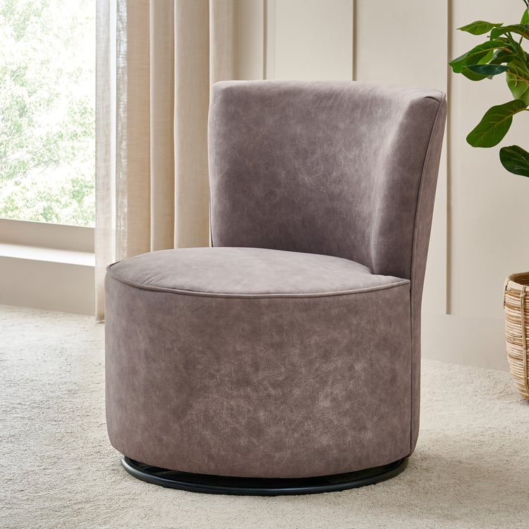 Noa Fabric Rotating Accent Chair - Brown