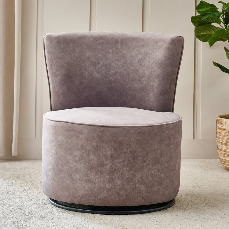 Noa Fabric Rotating Accent Chair - Brown