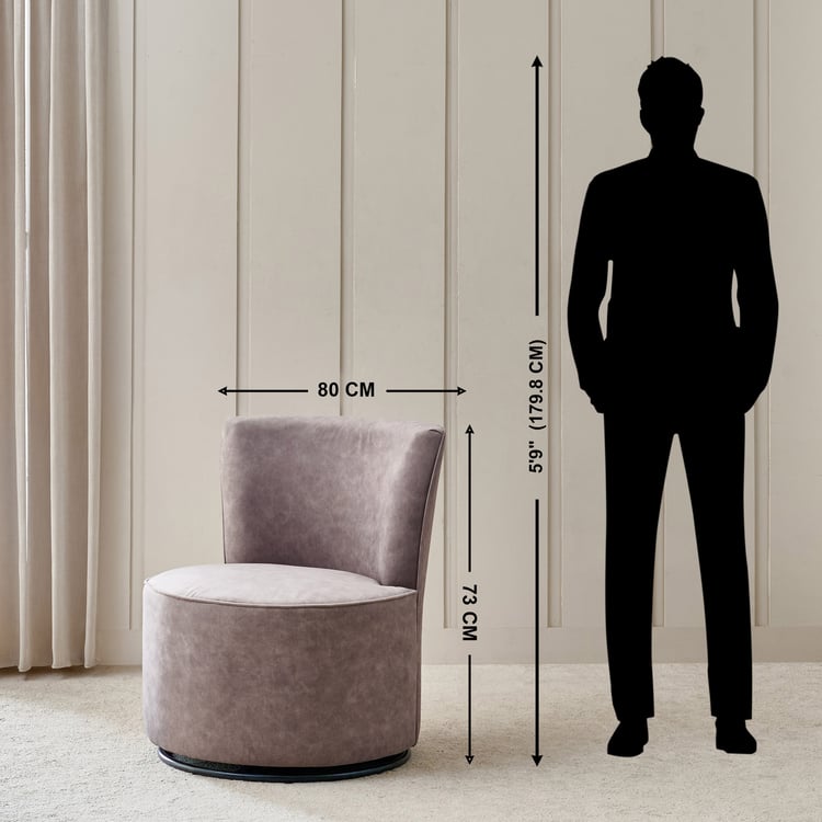 Noa Fabric Rotating Accent Chair - Brown