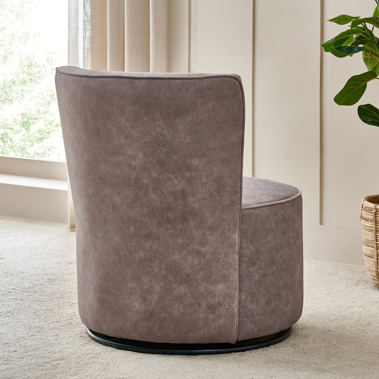 Noa Fabric Rotating Accent Chair - Brown