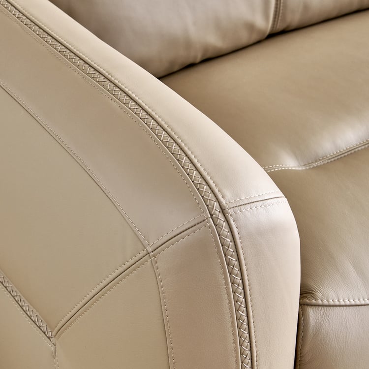 Etowah Half Leather 3-Seater Electric Recliner - Brown