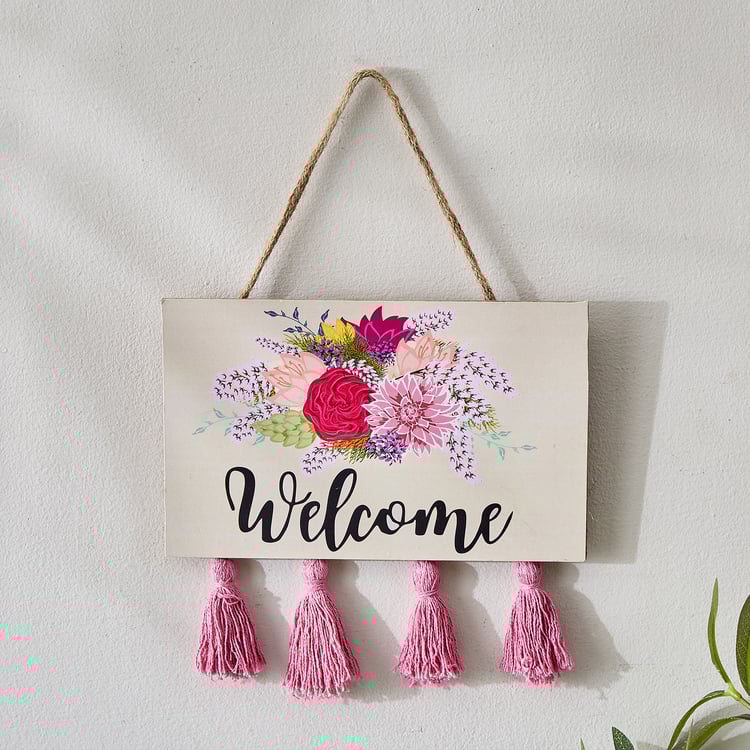 Garnet Interior Wooden Welcome Hanging Wall Accent