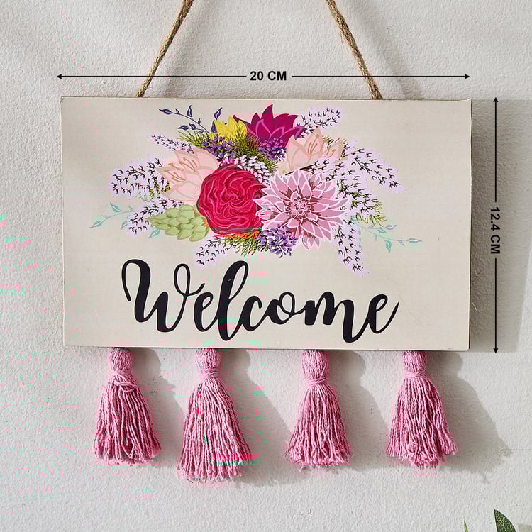 Garnet Interior Wooden Welcome Hanging Wall Accent