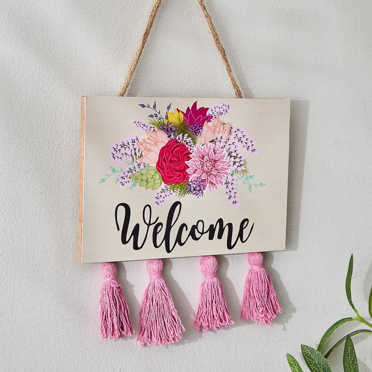 Garnet Interior Wooden Welcome Hanging Wall Accent