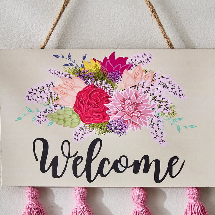 Garnet Interior Wooden Welcome Hanging Wall Accent