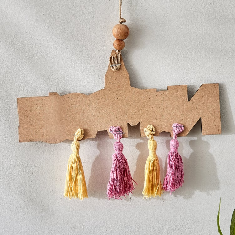 Garnet Interior Wooden Namaste Hanging Wall Accent