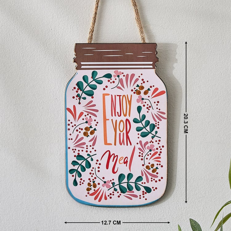 Garnet Interior Wooden Enjoy Your Meal Hanging Wall Accent