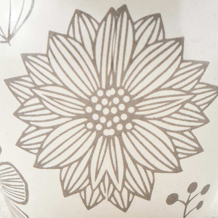 Corsica Flores Stoneware Floral Print Kulhad - 180ml