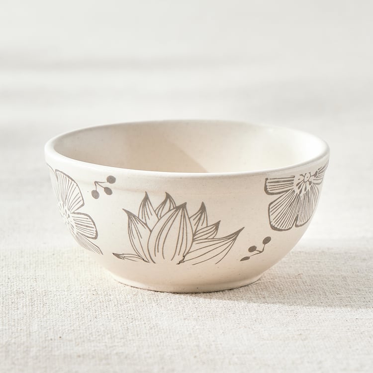 Corsica Flores Stoneware Floral Print Katori - 250ml