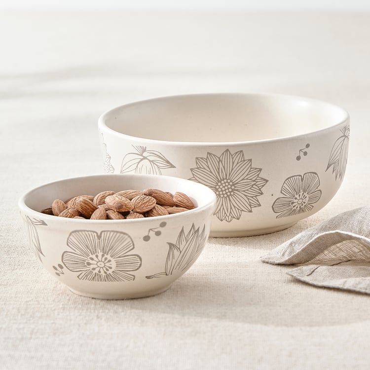 Corsica Flores Stoneware Floral Print Katori - 250ml