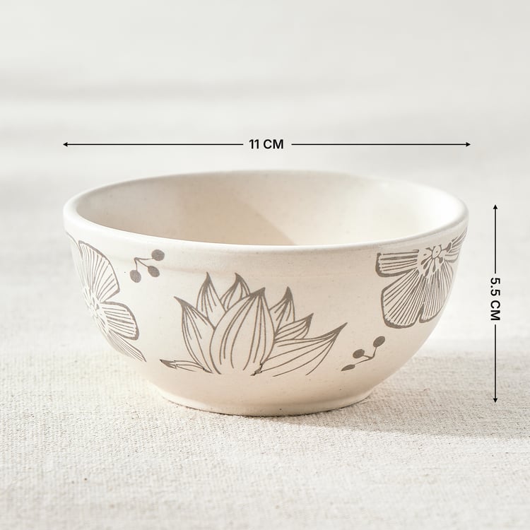Corsica Flores Stoneware Floral Print Katori - 250ml