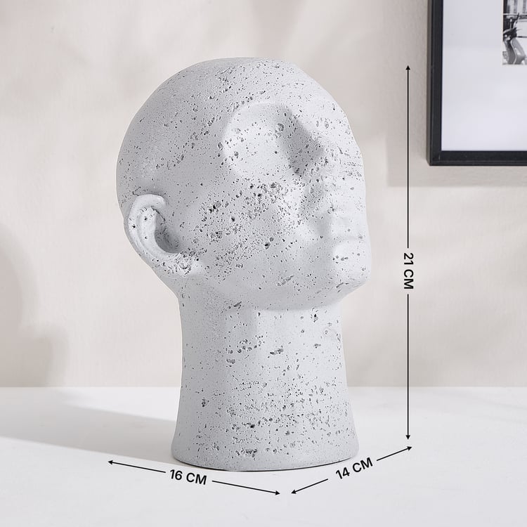 Alloy Deco Polyresin Human Face Figurine