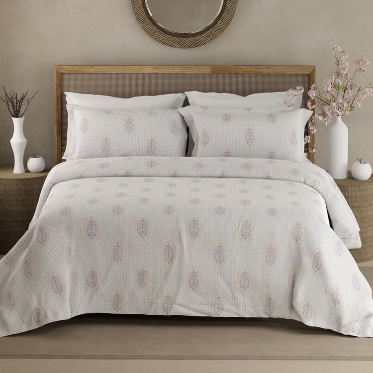 BOUTIQUE LIVING Indo Musk Kasturi Cotton 200TC Floral Print 3Pcs Super King Bedsheet Set