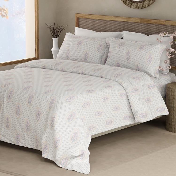 BOUTIQUE LIVING Indo Musk Kasturi Cotton 200TC Floral Print 3Pcs Super King Bedsheet Set