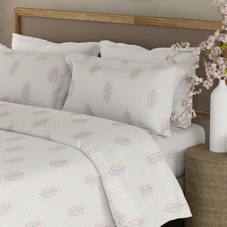 BOUTIQUE LIVING Indo Musk Kasturi Cotton 200TC Floral Print 3Pcs Super King Bedsheet Set