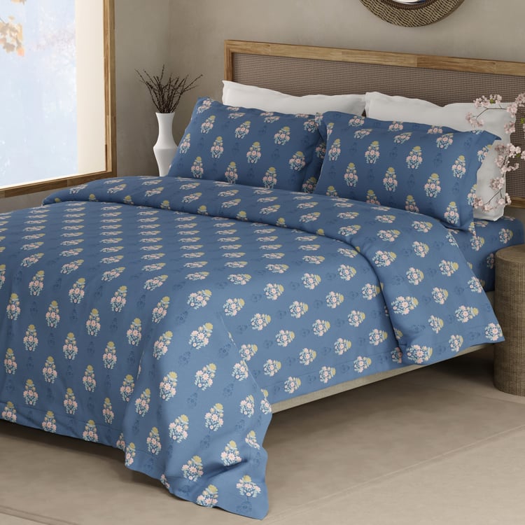 BOUTIQUE LIVING Indo Musk Kasturi Cotton 200TC Floral Print 3Pcs Super King Bedsheet Set