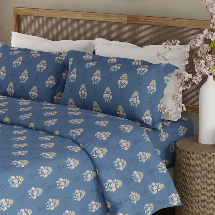 BOUTIQUE LIVING Indo Musk Kasturi Cotton 200TC Floral Print 3Pcs Super King Bedsheet Set